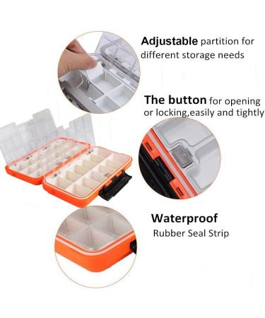 Goture Small Waterproof Fishing Tackle Box - Orange (7.8'' x 4.2'' x 1.8'') - Buy Online on SooperMarket.com