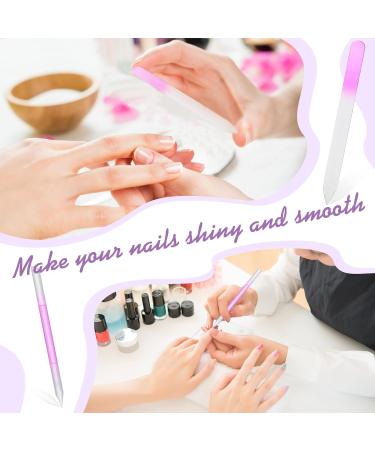 5-Piece Glass Nail File Set for Manicure and Pedicure - Double-Sided Etched Glass Buffer, Callus Remover, Cuticle Pusher - Includes PVC Case - For Women and Men - Buy Online on SooperMarket.com