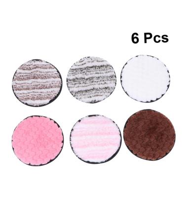 NOLITOY 6pcs Fluffy Makeup Remover Pads | Plush Round Cleaning Puffs for Eye & Face Makeup | Soft Powder Sponge Towels - Buy Online on SooperMarket.com