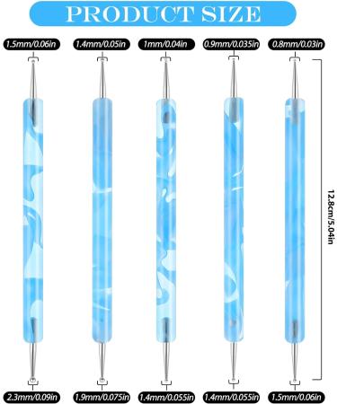 5Pcs Nail Dotting Pen Dotting Tools Set Double Ended Nail Art Dotting Tool Nail Design Dotting Tool for Gel Polish Decoration Blue - Buy Online on SooperMarket.com