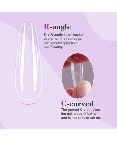 500PCS Saviland Long Coffin Soft Gel Nails Tips Kit - Full Cover False Clear Fake Nail Extension for Manicure Salon & Home DIY - Buy Online on SooperMarket.com