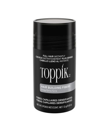 Toppik Hair Building Fibers 12g Fill In Fine or Thinning Hair Instantly Thicker Fuller Looking Hair 9 Shades for Men & Women Gray