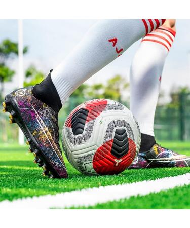 CSGKAG High Top Soccer Shoes for Men & Boys | Professional FG/AG Cleats | Outdoor Training | Size 35 EU - Black - Buy Online on SooperMarket.com