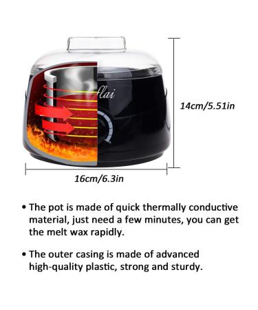 Waxing Kit for Women/Men - Hair Removal Wax Warmer with 6 Hard Wax Beans - Full Body, Face, Bikini, Armpit - 10 Applicators Sticks, 5 Protection Paper Circles (Black) - Buy Online on SooperMarket.com