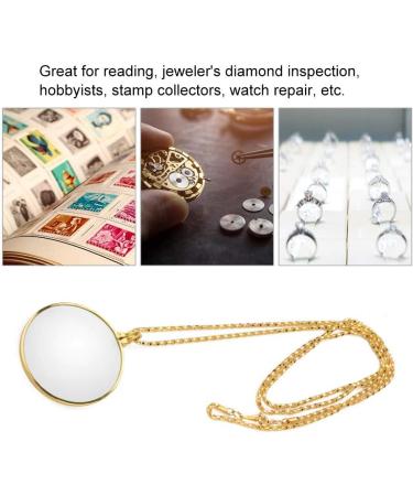 Magnifier Pendant Necklace 5X Monocle for Eye Costume Mini Magnify Glass Reeding Decorative Necklace for Library Reading Jewelry Crafts Needlework (gold) - Buy Online on SooperMarket.com