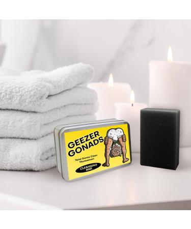 Geezer Gonads Soap Bar - Hilarious Gag Gift for Milestone Birthdays & Over-the-Hill Parties - Ideal Stocking Stuffer for Men - Buy Online on SooperMarket.com