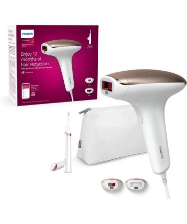 Philips Lumea IPL hair removal device 7000 Series - hair removal device with satin compact correction trimmer 2 attachments for body and face (model Bri921/00)