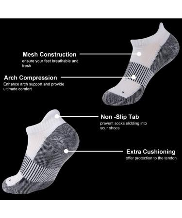 FOOTPLUS Copper Compression Arch Support Socks 6 Pairs - White & Black - L/XL - Buy Online on SooperMarket.com