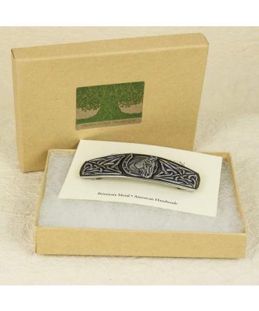 Celtic Horseshoe Hair Clip - Hand Crafted Metal Barrette | Made in USA | 80mm Clip - Oberon Design - Buy Online on SooperMarket.com