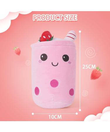 Anboor Bubble Tea Plush Boba Pillow - Strawberry Ice Cream 25cm | Soft Toy for Kids | Stuffed Animal Gift - Buy Online on SooperMarket.com
