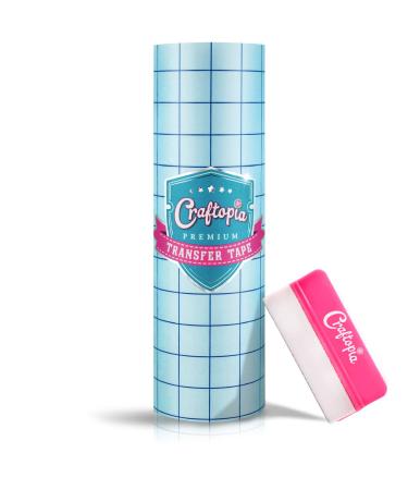 Craftopia Transfer Tape for Permanent Vinyl | 12x12' Clear | Transfer Tape for Vinyl Roll with Blue Alignment Grid  Perfect for cricut Paper Cameo Silhouette - Premium Quality (Made in USA)