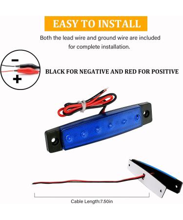 10Pcs Blue LED Boat Interior Lights | Marine Courtesy Lighting for Fishing Pontoon Kayak Yacht Sailboat | Waterproof Deck Transom Cockpit Navigation Strip - Buy Online on SooperMarket.com