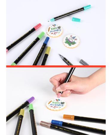 Food Coloring Pens Color Double Sided Edible Food Coloring Marker with Fine and Thick Tip Food Grade Marker - Buy Online on SooperMarket.com