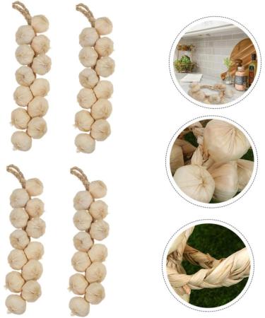 ABOOFAN 4pcs Simulated Garlic Hanging Skewers Lanyard Artificial Vegetable Model Photo Props Accessories - Buy Online on SooperMarket.com