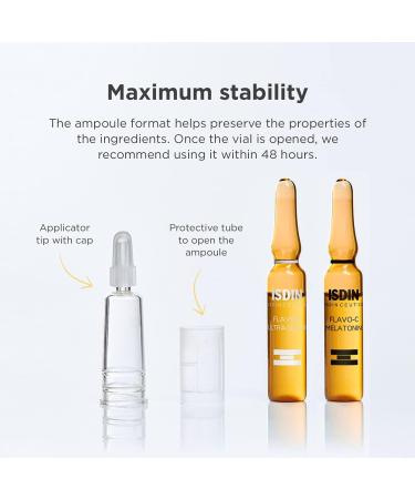 ISDIN Isdinceutics Day and Night Pack | Flavo-C Ultraglican (10 ampoules) and Flavo-C Melatonin (10 ampoules) | Daily Antioxidant Serum and Night Recovery Serum - Buy Online on SooperMarket.com