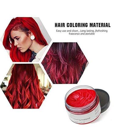 Temporary Hair Wax Color - Washable Hairstyle Dye for Men & Women | Natural Ingredients - 120g Red - Buy Online on SooperMarket.com
