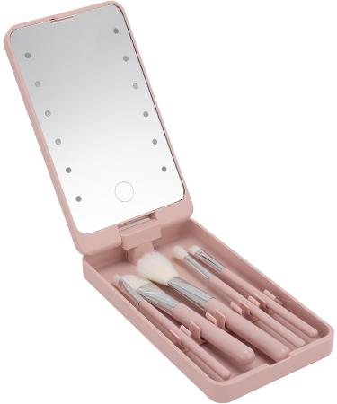 KKPLZZ Makeup Brush Set with Mirror Multifunctional Cosmetic Brushes Kit with Rotatable Foldable LED Mirror for Home Dormitory Travel - Buy Online on SooperMarket.com