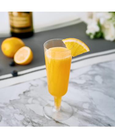 JOLLY CHEF 100 Pack 5 Oz Clear Plastic Champagne Flutes - Disposable Glasses for Wedding, Thanksgiving, Christmas - Bulk Party Supplies - Buy Online on SooperMarket.com