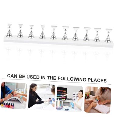 WOFASHPURET Metal Stand 1 Set Nail Art Base Press on Nail Stand Beauty Nail Display Acrylic Metal Nail Mud Creative Nail Display 19.50X2.00X0.80CM Silver - Buy Online on SooperMarket.com