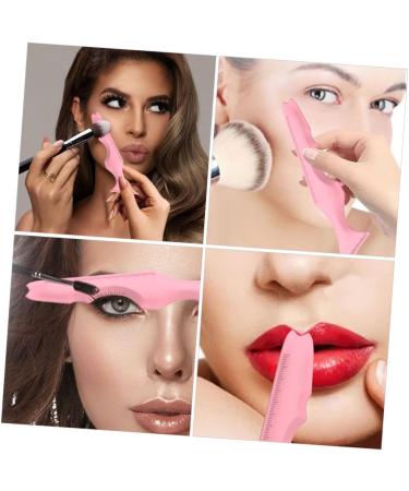 PLAFOPE Silicone Eyeliner Stencil 2pcs Silicone Beauty Ruler Eyelash Spoolies Face Cream Applicator Eyebrow Template With Wings 15.00X4.15X0.50CM Pink-1 - Buy Online on SooperMarket.com