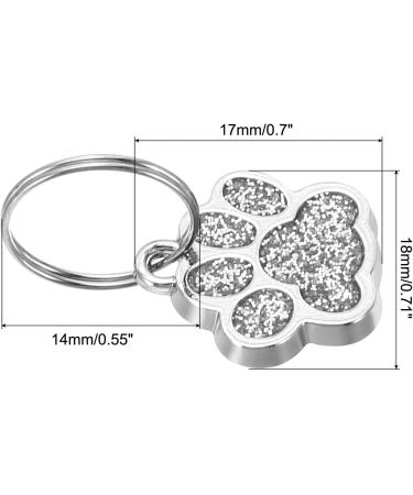 PATIKIL Animal Dog Cat Paw Print Pendants 6 Pcs Crystal Footprint Dog Cat Paw Prints Pendants for DIY Necklace Bracelet Enamel Jewelry Making Silver Tone - Buy Online on SooperMarket.com