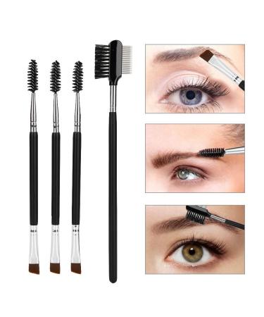 4pcs Professional Eyebrow Eyelash Brush Comb Set - Soft Hair Double Head Makeup Tool for Perfect Brows & Lashes | International Shipping - Buy Online on SooperMarket.com