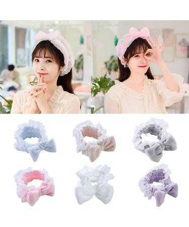 JSGHGDF Headband Plush Bows Solid Color Headband Ruffle Lace Soft Makeup Hairband -slip Elastic Headbands for Girls Women Orange - Buy Online on SooperMarket.com