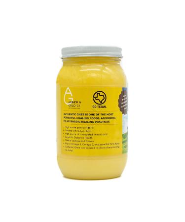 Amber & Gold Authentic Ghee 16oz - Keto, Paleo & Gluten Free - Healthy Snacks, Coffee Creamer & Cooking - Buy Online on SooperMarket.com