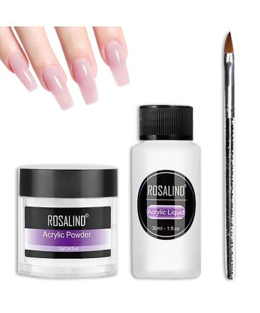 TBeautfave Pink Acrylic Powder Acrylic Powder and Liquid Set Polymer For Acrylic Nail Extension Carving Acrylic Nail Kit Acrylic Nail Brush Nail Art Starter Kit For Nail Art Salon Home DIY