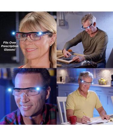 Magnifying Glasses with LED Light Big Zoom Vision Reading Glasses Eyewear Rechargeable 160% Magnification Eyeglasses Hands Free for Reading Hobbies and Close Work Black - Buy Online on SooperMarket.com
