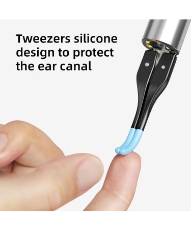 Qimic Ear Wax Removal with Tweezers - 1080P HD Ear Cleaner Ear Camera Otoscope Omni-Direction Ear Pick Tweezer Real-Time Remote Video Multi Earwax Cleaning Replacement Kits Black - Buy Online on SooperMarket.com