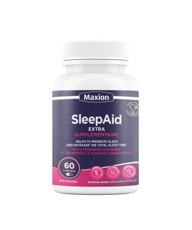 Maxion SleepAid Extra with Skullcap and Ashwagandha to Help Promote Sleep and Increase Total Sleep Time 60 Vegetable Capsules