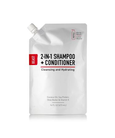 Beast 2 in 1 Moisturizing Shampoo and Conditioner for Cleansing and Hydrating with Coconut Oil Shea Butter & Vitamin E for Men and Women
