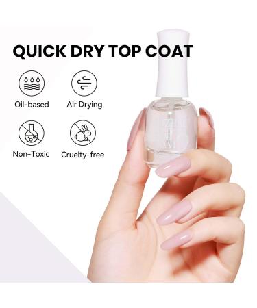 MIZHSE Clear Top Coat Nail Polish - Quick Dry Non-Gel High Shine Glossy Finish for DIY Manicure - 0.5 fl oz (15 ml) - Perfect for Home Use - Buy Online on SooperMarket.com