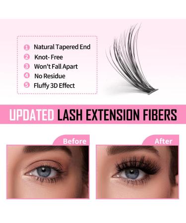 DIY Lash Extension Kit - 200pcs Individual Cluster Lashes (30D & 40D 8-16mm) | D Curl Eyelash Extensions with Bond Seal & Applicator Tool - Perfect for Home Use - Buy Online on SooperMarket.com