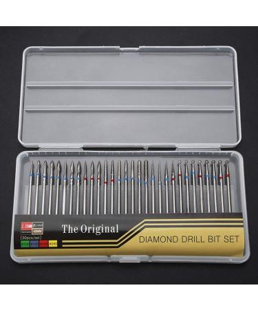 30 Pcs/Set Nail Drill Bits Electric Rotary Diamond Nail File Drill Bits For Manicure Pedicure Diy Nail Art and Cuticle Clean Grinding Polishing Peeling Drill Carving Radian Tools - Buy Online on SooperMarket.com