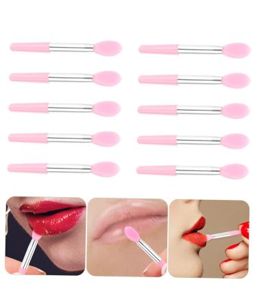 Shop Mikinona 10pcs Lip Mask Spoon & Makeup Brush Set | Lipstick Applicator Creamy Eyeshadow & More - Miss Cosmetic Pink - Buy Online on SooperMarket.com