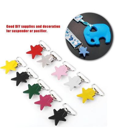 Pilipane Metal Pacifier Clips - 10 Durable Pentagram Clips for Children's Trousers & Belts | Mixed Color Fasteners for Tinkering - Buy Online on SooperMarket.com
