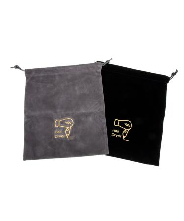 Gogogmee 2pcs Hair Dryer Bag Storage Bags Makeup Travel Bag Multifunctional Drawstring Bags Velvet Bag