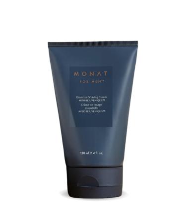 MONAT For Men Essential Shaving Cream - Natural Shaving Cream Includes Shea Butter Coconut Oil Aloe Vera Ginger Root Extract Panthenol Avena Care & Coffee Seed Oil - Net Wt. 120 ml / 4 fl. oz.
