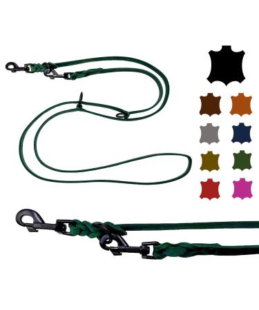 Dog liner Small dogs / large dogs black hooks 2m / 2.40m / 2.80m / 3.50m / 5m Double linen adjustable (2m x 8mm fir green) 2m x 8mm fir green