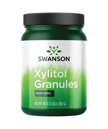 Swanson 100% Pure Non-GMO Xylitol Granules 48 Ounce (3 lbs) (1362 g) Granules