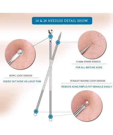 4PCS Blackhead Remover Tool Set for Acne, Comedone, Pimples, Spot, and Zit Extraction - Buy Online on SooperMarket.com