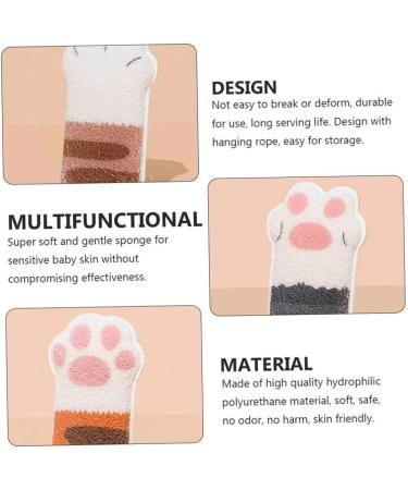 Body Exfoliating Sponge Elastic Cute Bathing Clean Scrub Brush with 4 Cat Paws body exfoliating brush - Buy Online on SooperMarket.com