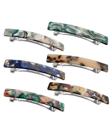 Tortoise Shell Hair Barrettes  Acetate Hair Barrettes Acrylic Hair Barrettes French Design Hair Clips Automatic Hair Clip for Women Ladies (Type A)