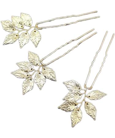 Wedding Hairpins With Leaves Gold And Silver Ideal As Hair Accessories For Bridesmaid Women And Girls  - Buy Online on SooperMarket.com