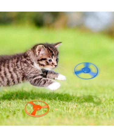 Colorful Flying Propeller Cat Toy Set with Launcher - Interactive Exercising and Training Discs for Hunting and Batting - Buy Online on SooperMarket.com