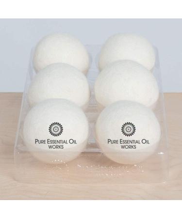 Organic Wool Dryer Balls 6-Pack - 100% Natural Fabric Softener - Extra-Large - 2 Ounces Each - Buy Online on SooperMarket.com