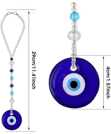 Evil Eye Car Hanging Ornament - Cobee Blue Eye Charms for Protection & Blessing | Beaded Decor Pendant for Rear View Mirror - Buy Online on SooperMarket.com