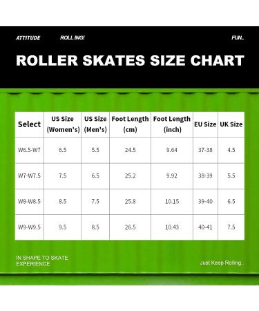RollingBunny High-Top PU Leather Roller Skates - Women/Girls, White, US 6.5 (W6.5-W7) - Buy Online on SooperMarket.com